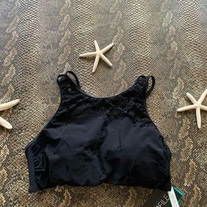 profile black halter bikini top